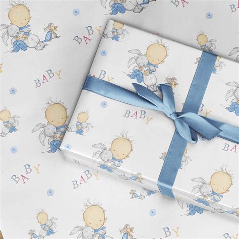 gift wrapping paper baby blue